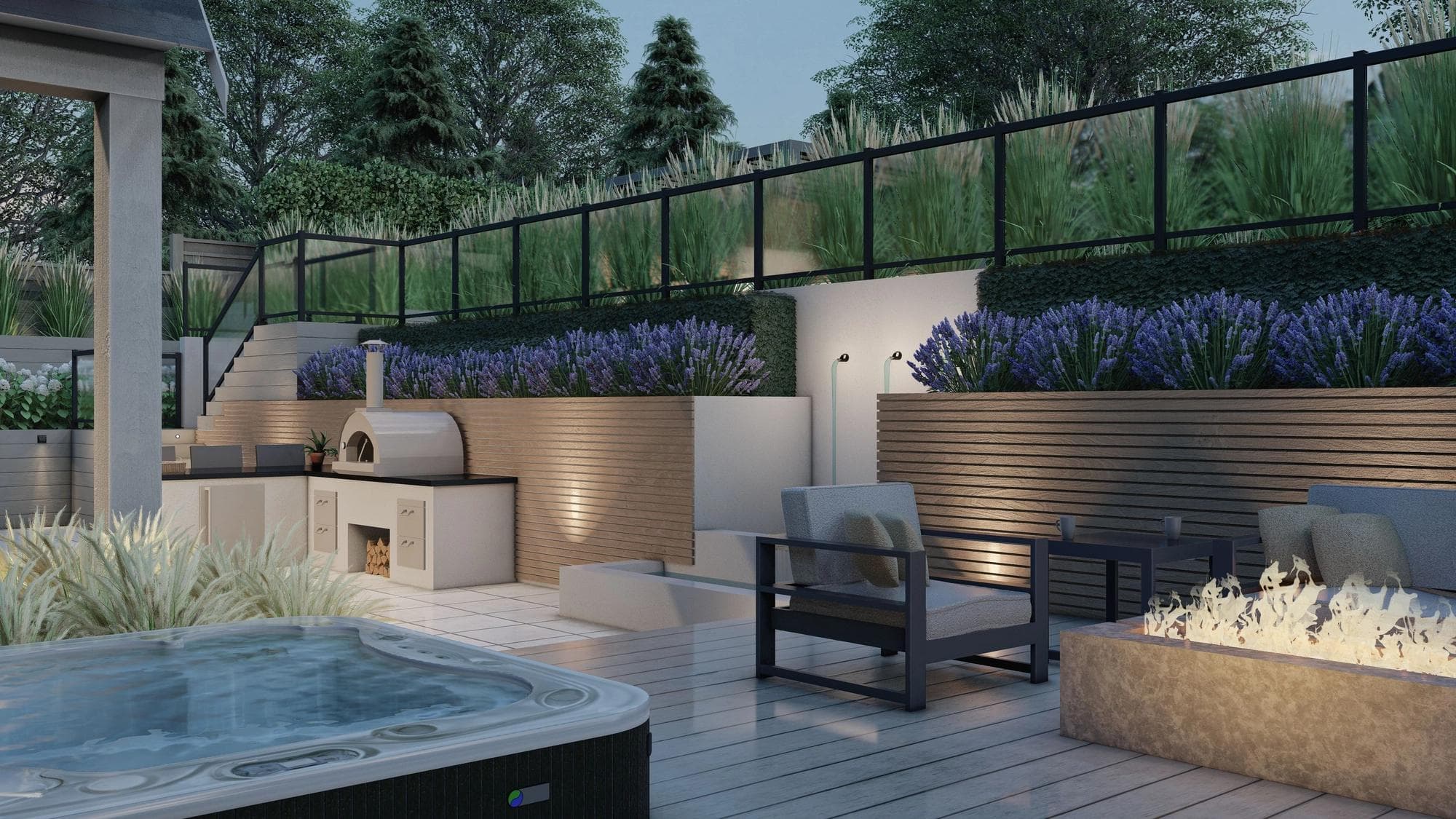 3D rendering of total backyard transformation